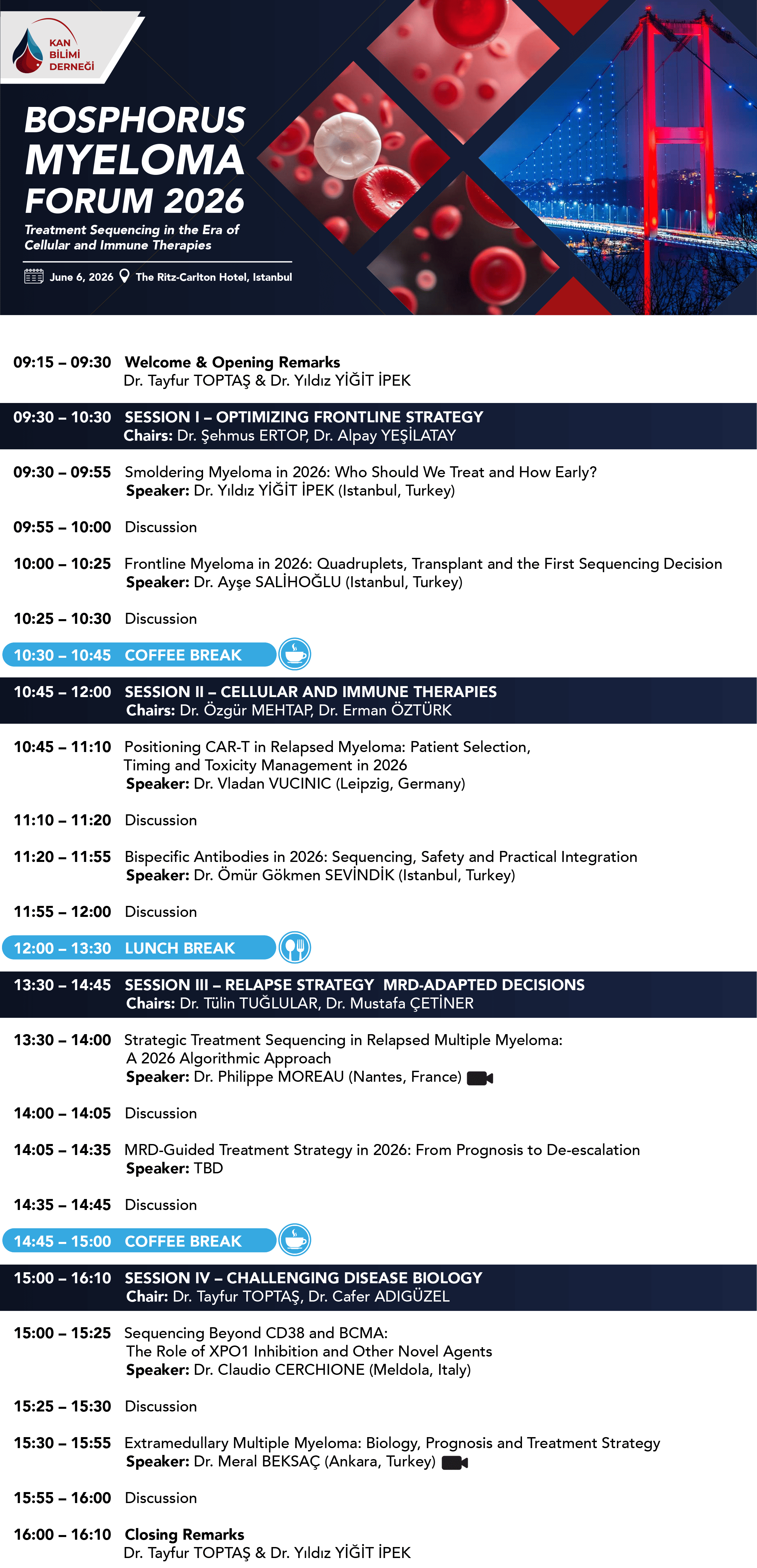 Bosphorus Myeloma Forum 2026 Bilimsel Program Görseli